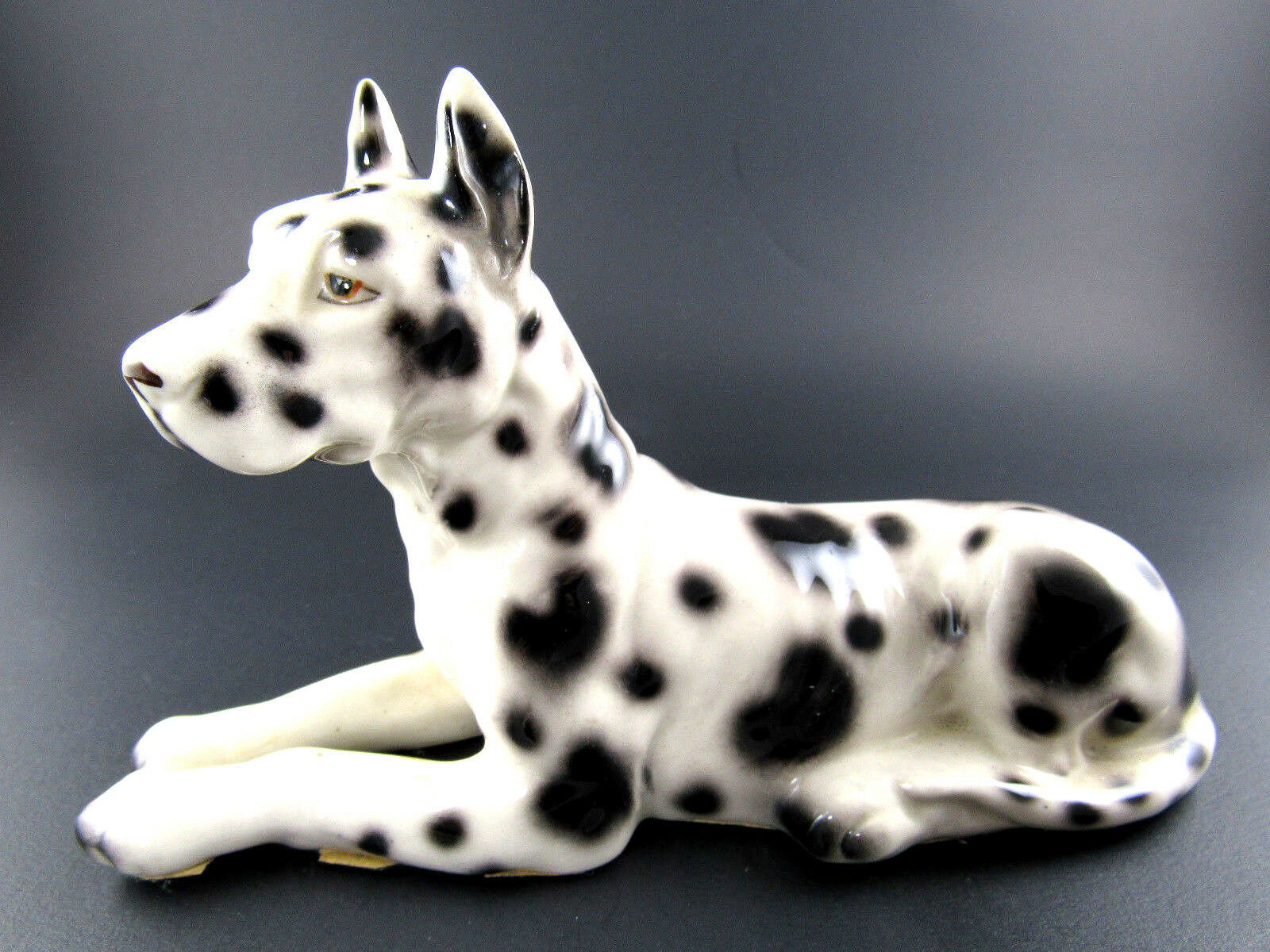 Vintage Registered Coronet Porcelain Harlequin Great Dain Dog Figurine Japan E47