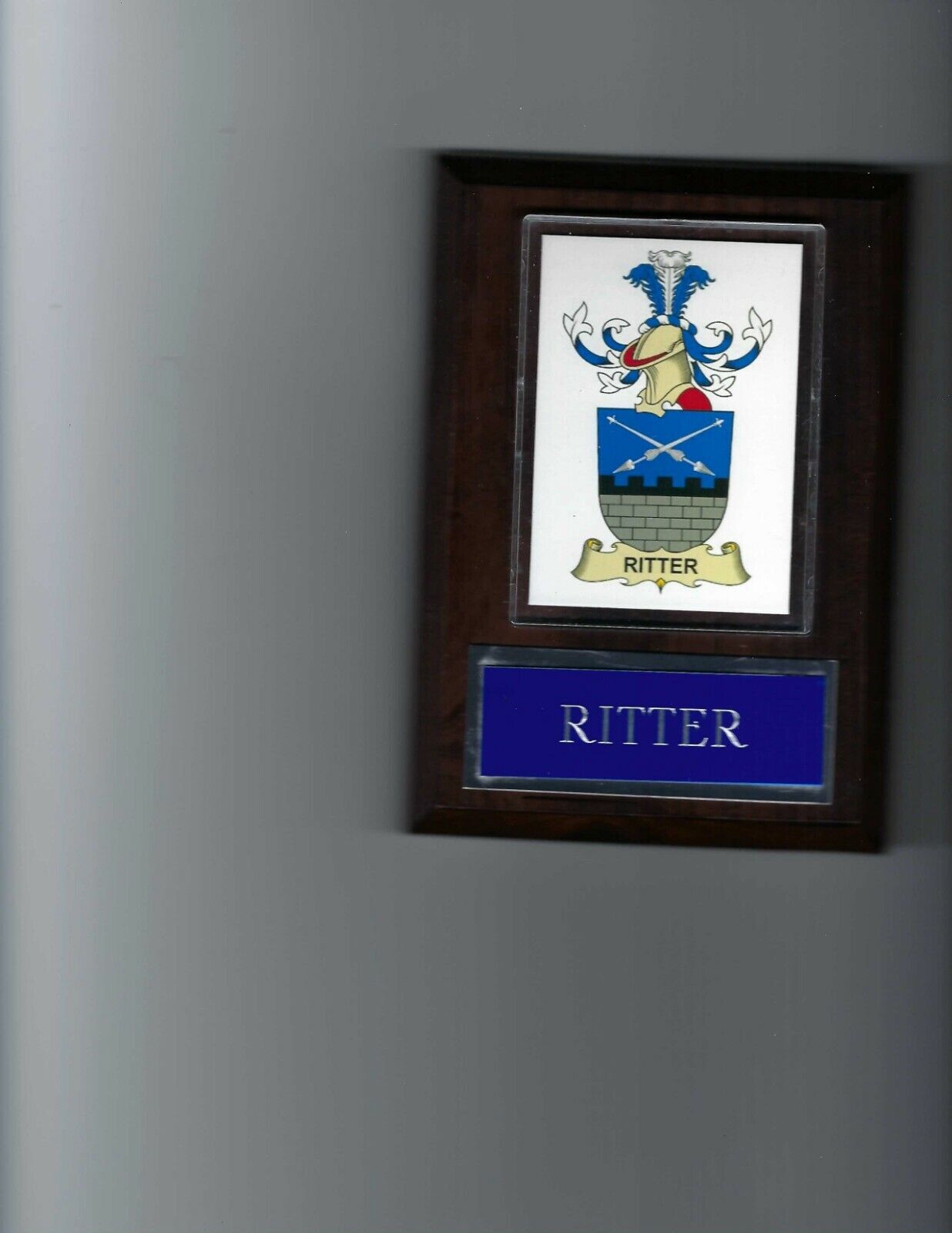 Ritter Plaque Family Crest Coat Of Arms Genealogy Ask For Your Name