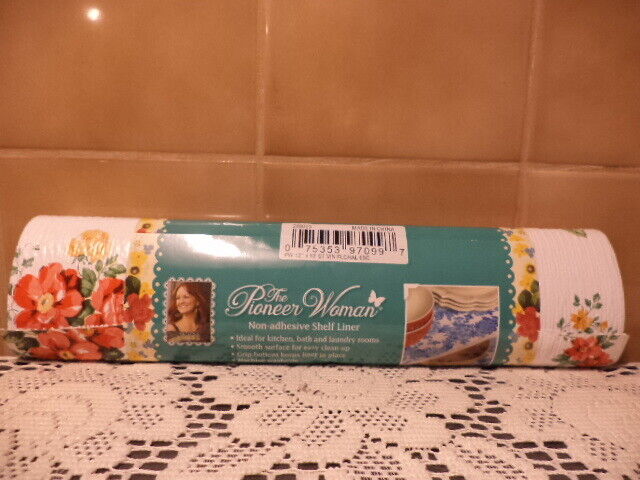 Pioneer Woman Vintage Floral Non-adhesive Shelf Liner 12" X 10' Roll-new