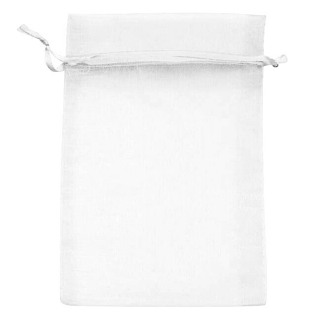 White Organza Drawstring Gift Bags 4 X 6 Inch (12 Bags)