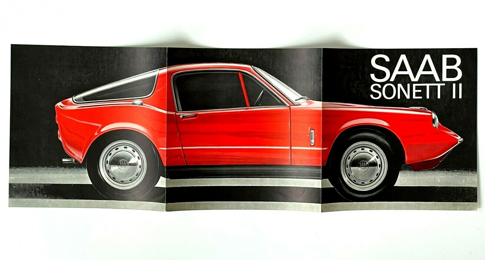 Vintage 1966 Saab Sonett Ii Sales Brochure Swedish Different From Others Red Car