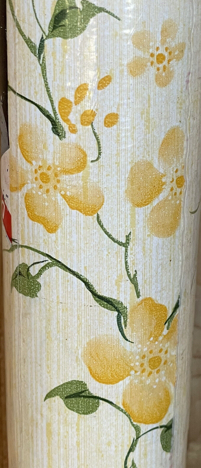 Vintage Jumbo Roll Rubbermaid Yellow Floral Shelf Liner 36sqft 8yds X 18”  Nos
