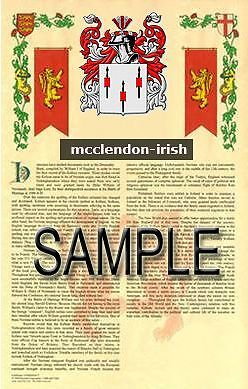 Mcclendon Armorial Name History - Coat Of Arms - Family Crest Gift! 11x17