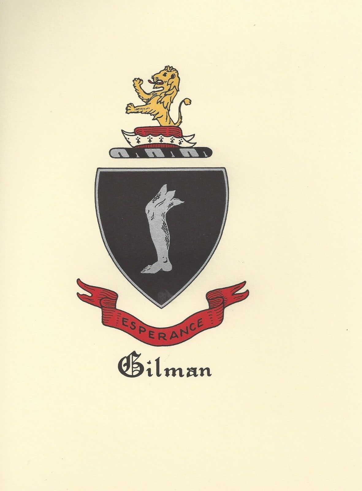 Great Coat Of Arms Gilman Crest Genealogy, Would Look Great Framed!
