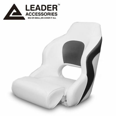 Leader Accessories Two Tone Captain's Bucket Seat Boat Seat White/charcoal