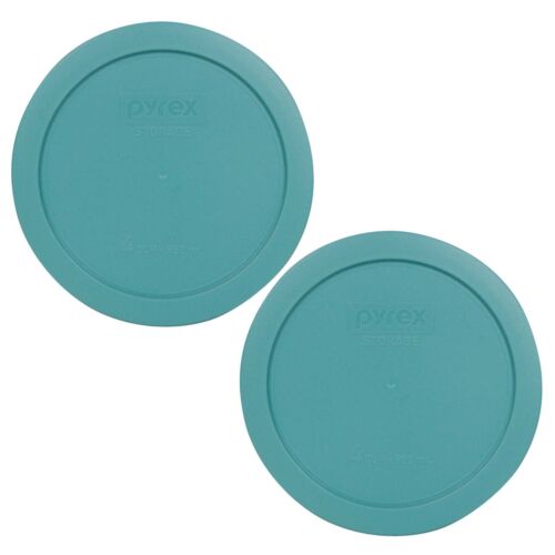 Pyrex 7201-pc 4 Cup Round Plastic Turquoise Replacement Lid For Glass Bowl 2pk