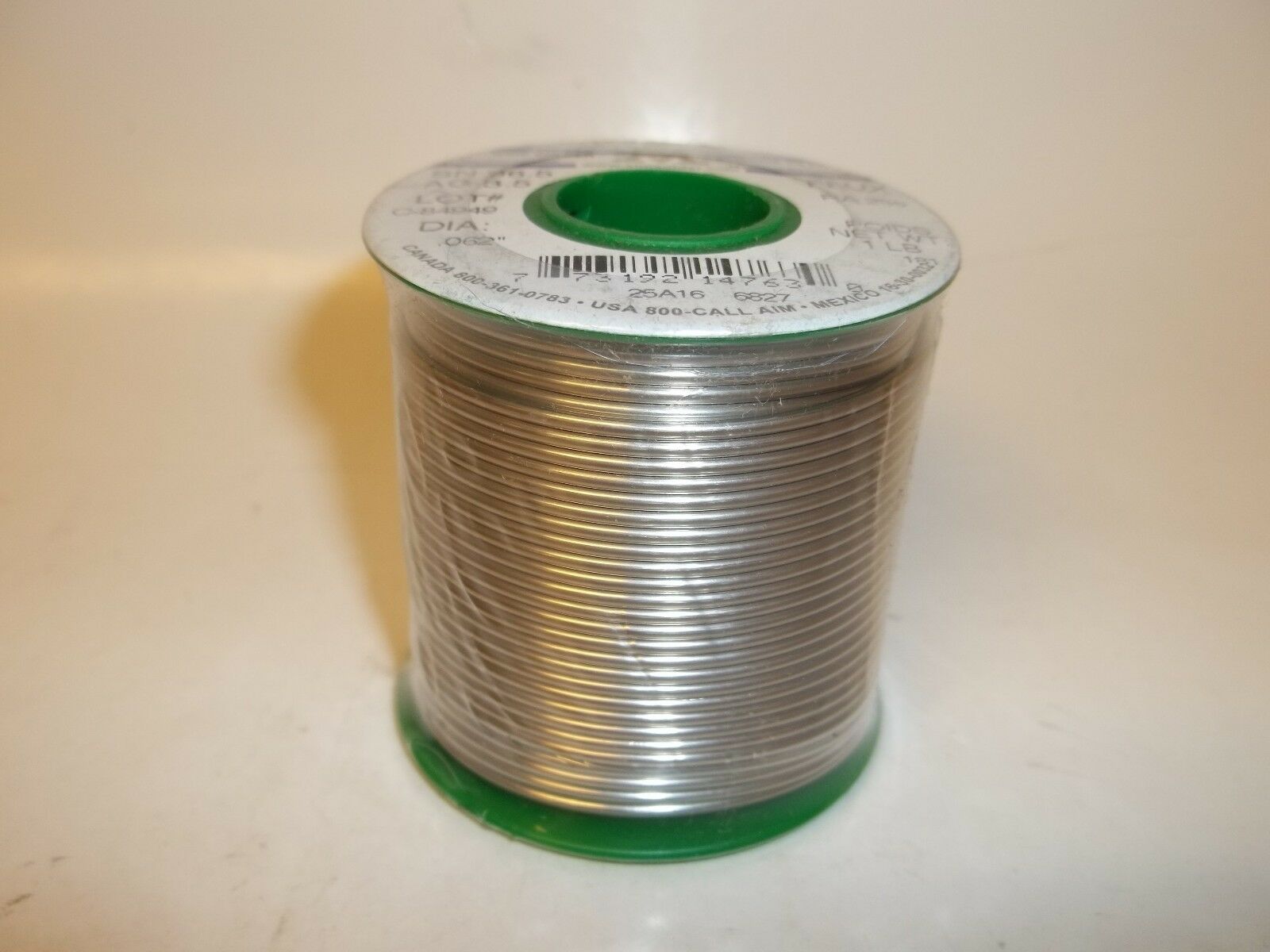 1lb Spool, Silver Wire Solder 96.5sn/3.5ag Lead Free, Rosin Flux Core .062" Fs