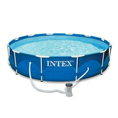 Intex 28211eh 12' X 30" Metal Frame Round Above Ground Swimming Pool With Pump