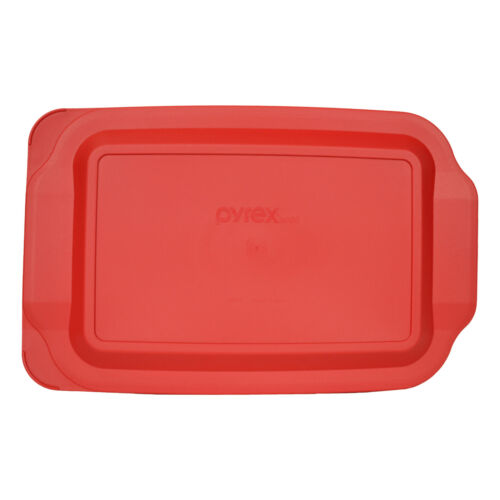 Pyrex 233-pc Rectangle 9" X 13" 3 Quart Storage Container Lid Cover Red New