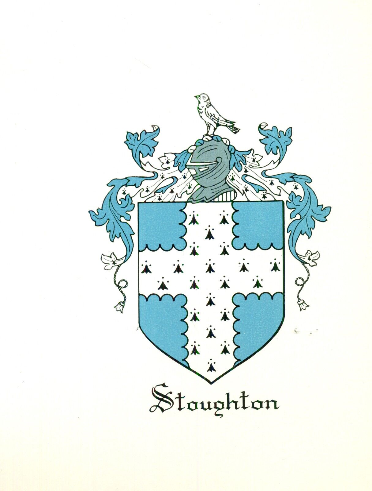 Great Coat Of Arms Stoughton Family Crest Genealogy, Would Look Great Framed!