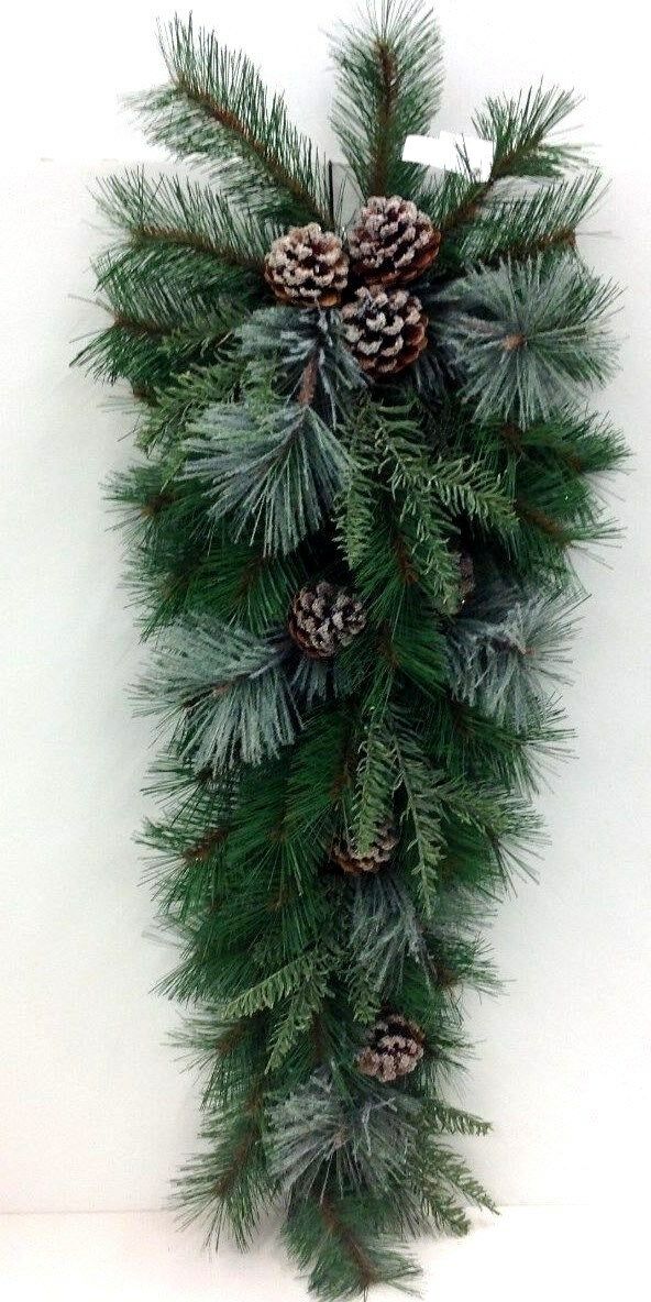 Mix Pine Teardrop~hang As Teardrop Or Tree~pine Cones~green,natural~32" L