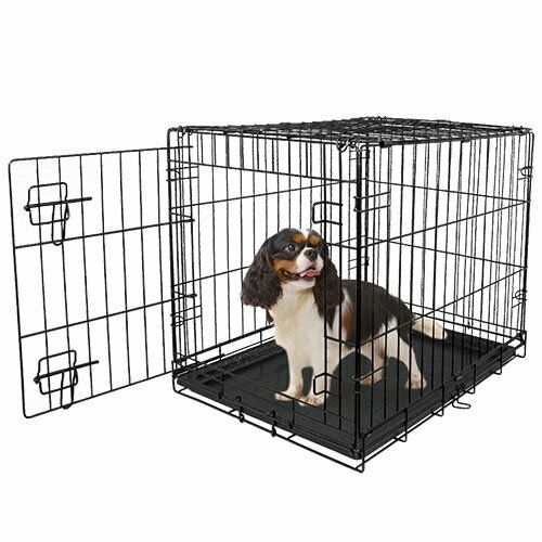 Single-door Folding Dog Crate With Divider, Medium, 30"