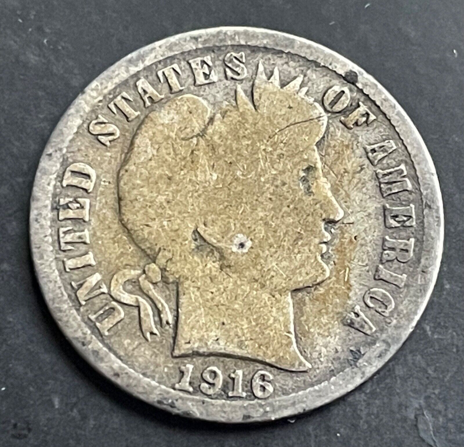 1916-s Barber Dime 10c - Better Than Good Almost Vg
