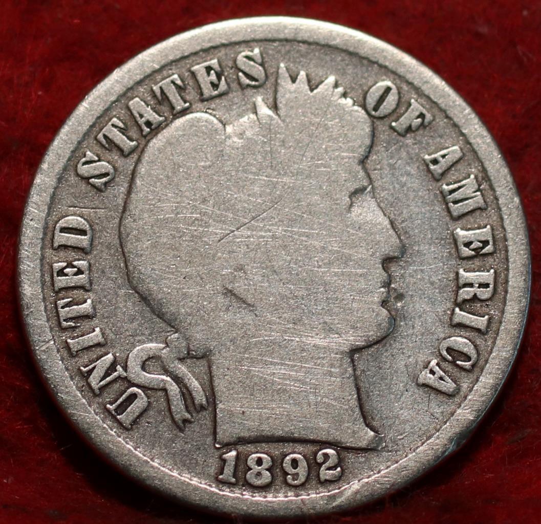 1892 Philadelphia Mint Silver Barber Dime