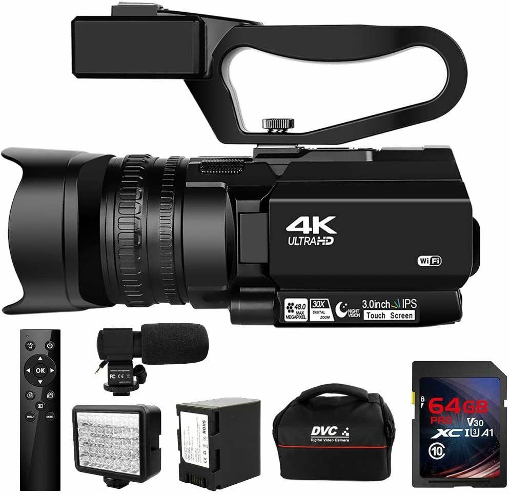Video Camera 4k Camcorder Ultra Hd 48mp 30x Digital Zoom Camera For Youtube Ir N
