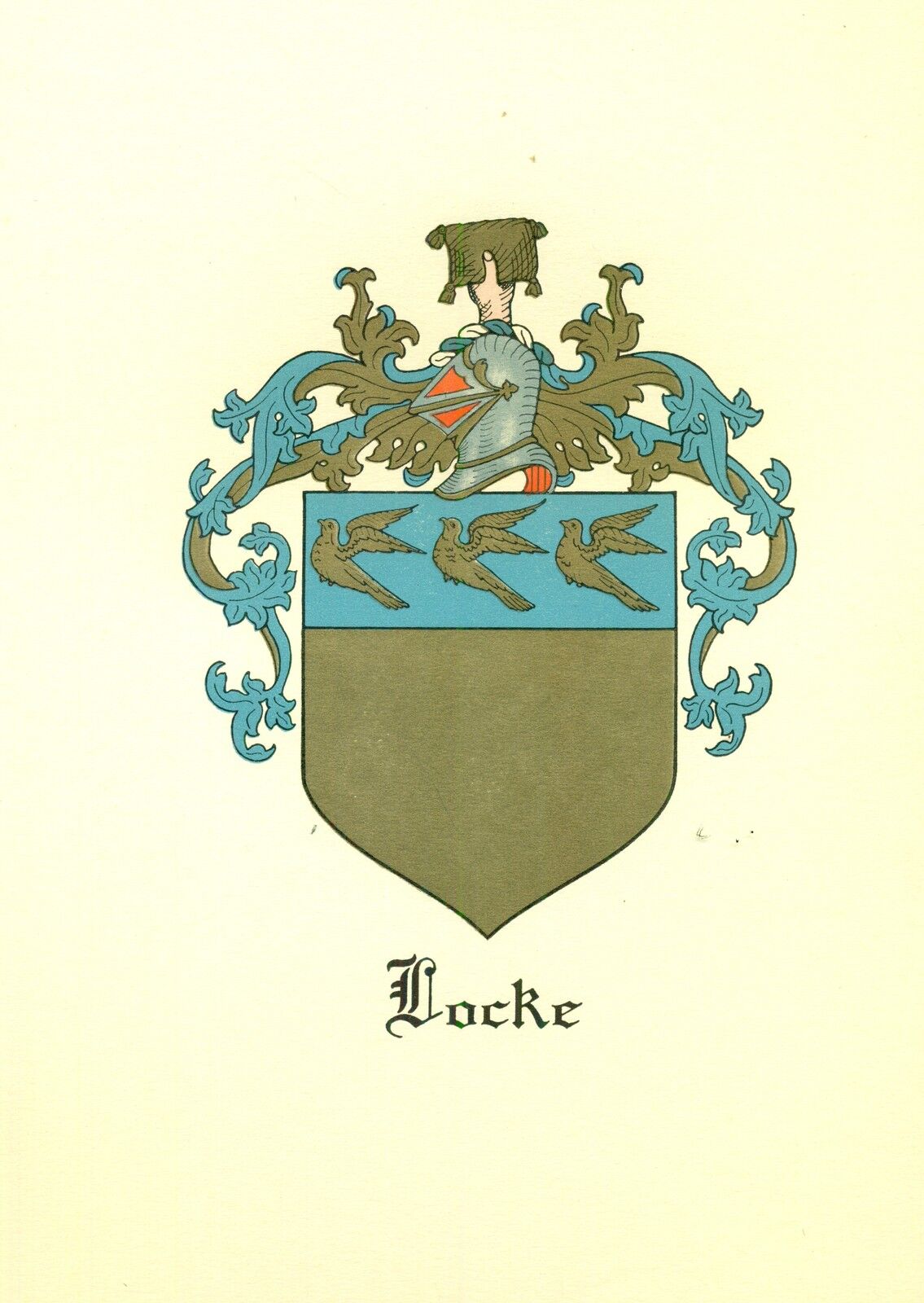 *great Coat Of Arms Locke Family Crest Genealogy, Would Look Great Framed!