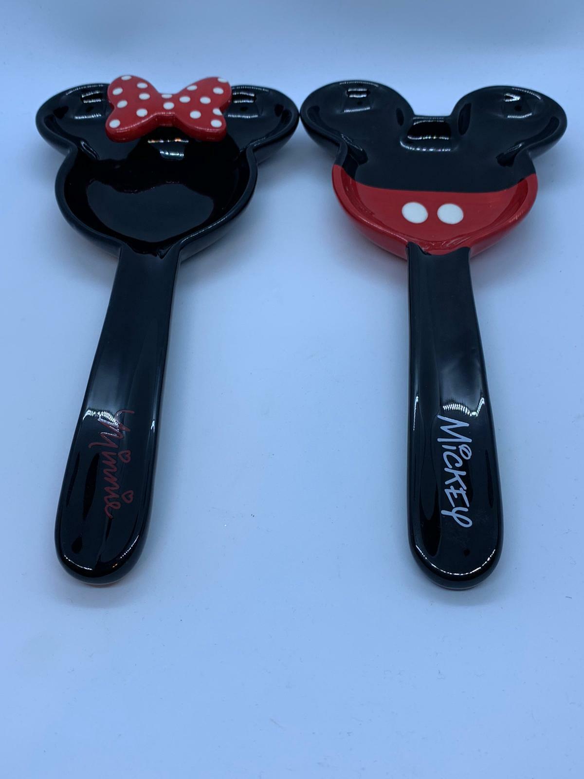 Disney Mickey Mini Mouse Black And Red Ceramic Spoon Rest New W Tags. Free Ship