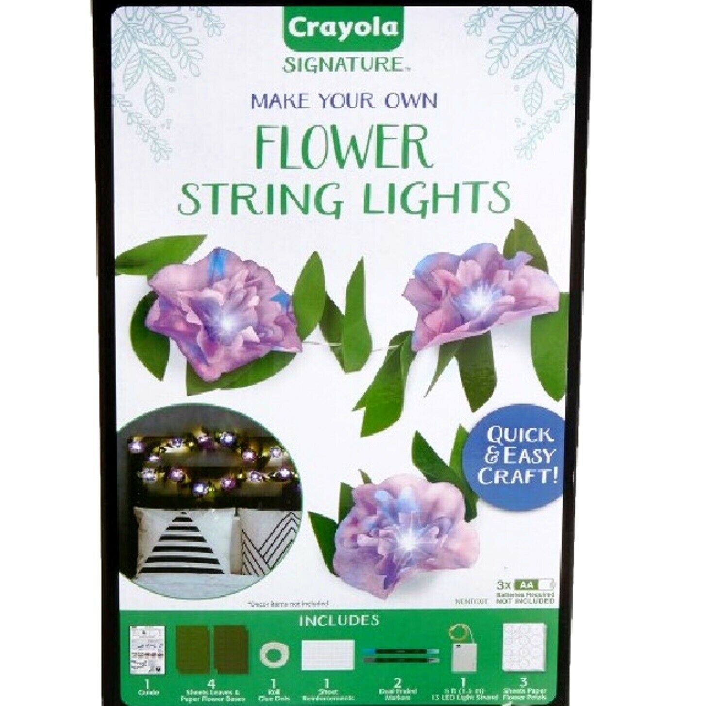 Crayola Signature Make Your Own Flower String Lights Kit Age 14+ ~ New In Box