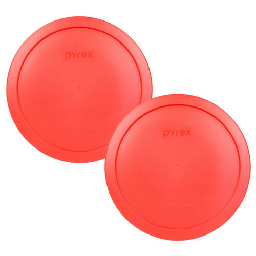 Pyrex 2 Pack Red Plastic Round 6/7 Cup Storage Lid Cover 7402-pc For Glass Bowl