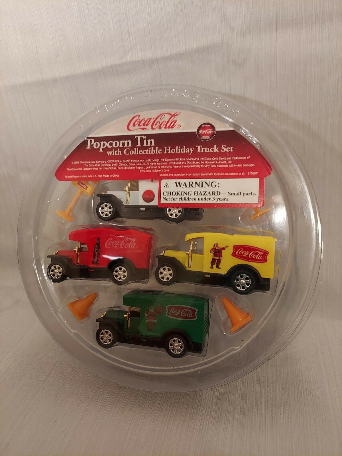 Coca Cola Popcorn Tin With Collectible Truck Set