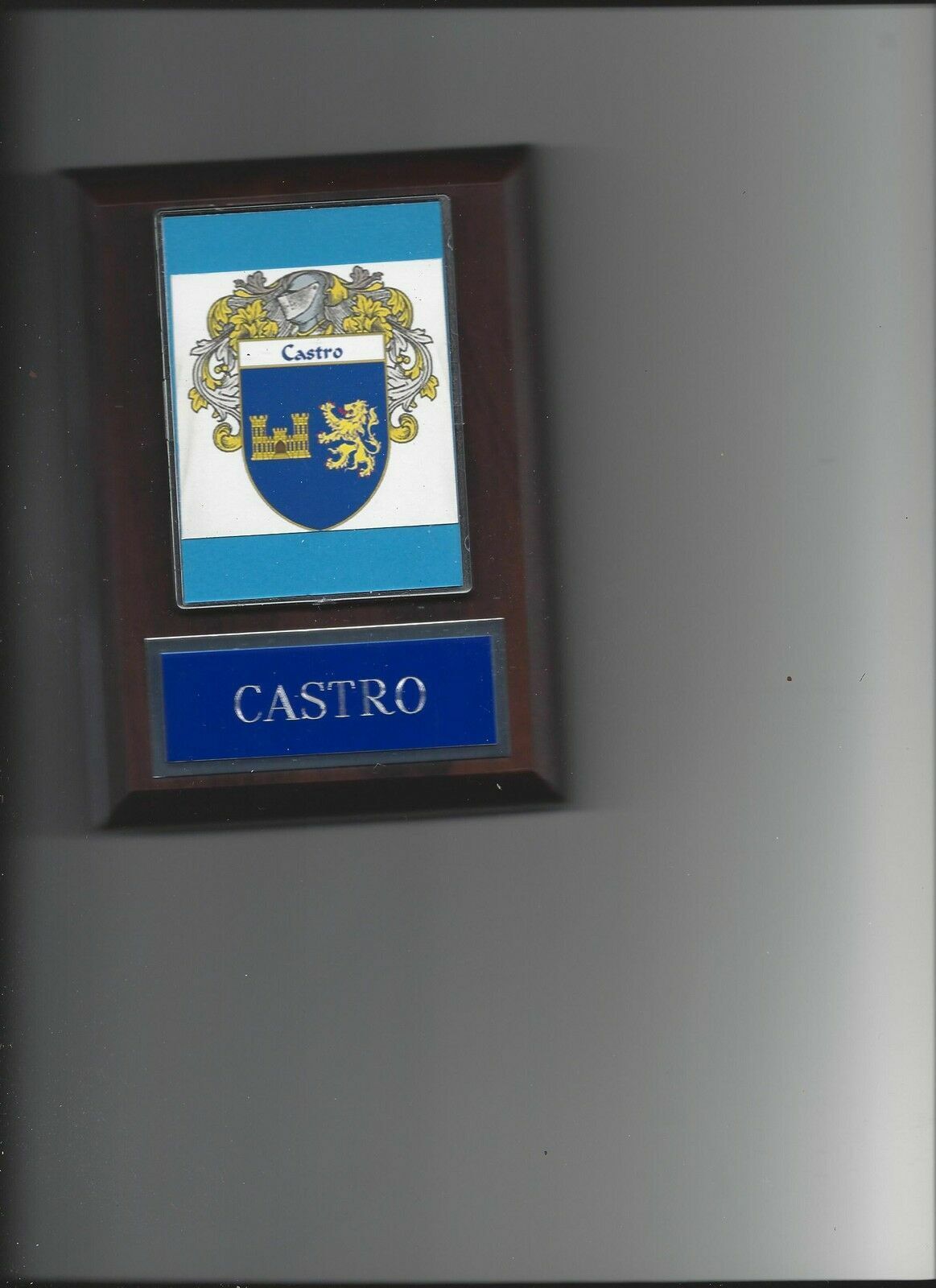 Castro Plaque Family Crest Coat Of Arms Genealogy Ask For Your Name