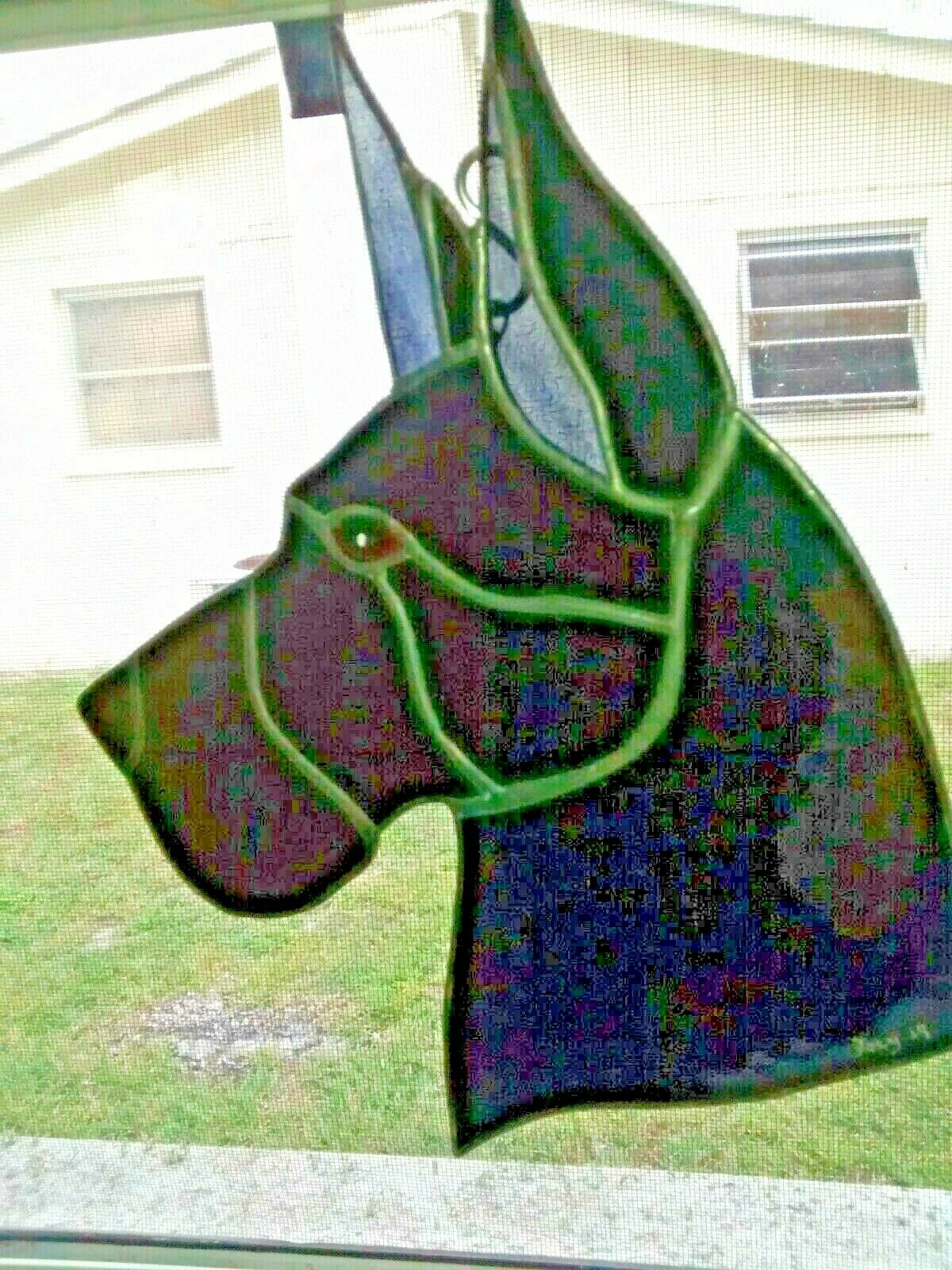 Stained Glass Dog - Great Dane - Black