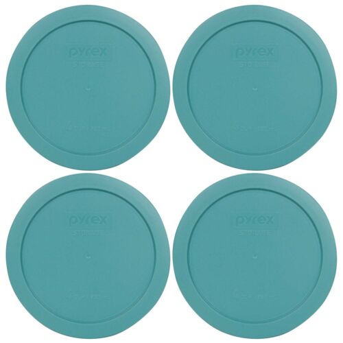 Pyrex 7201-pc 4 Cup Round Plastic Turquoise Replacement Lid For Glass Bowl 4pk