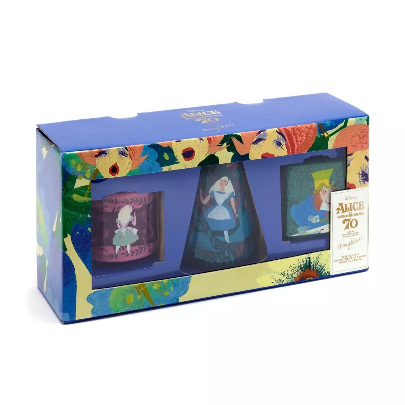 Disney Alice In Wonderland By Mary Blair Vases,set Of 3 New