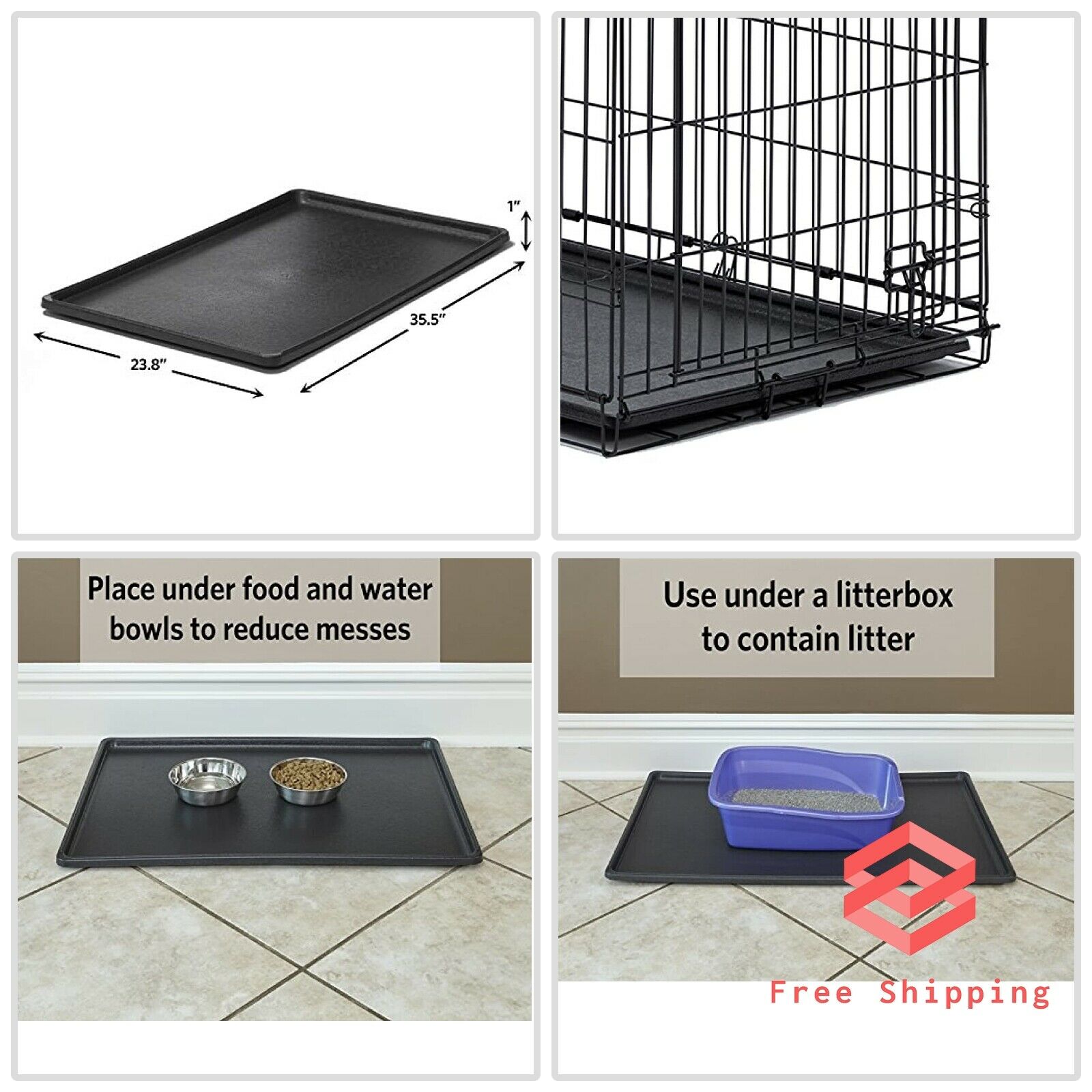 Dog Crate Tray 35.5x23.8 Replacement Pan Pet For Kennel Cage 36in Bed New