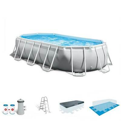 Intex 16.5ft X 9ft 48in Prism Frame Oval Above Ground Swimming Pool Pump Set