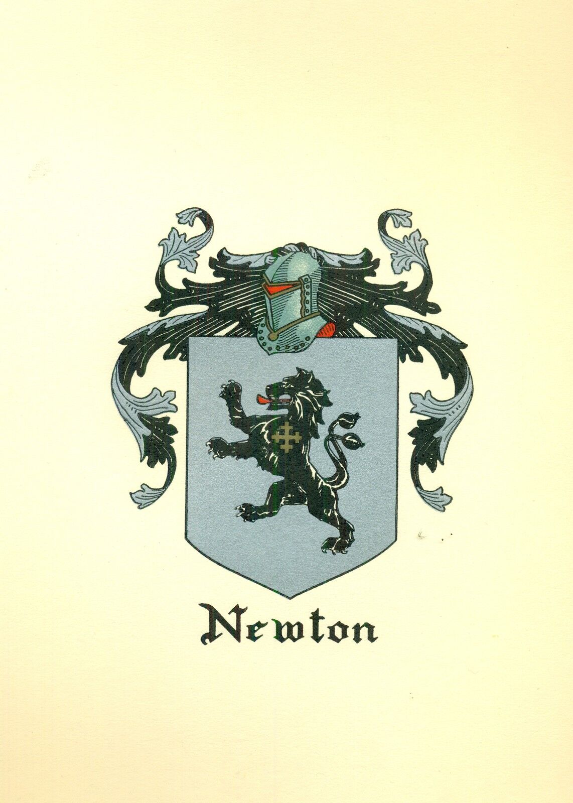 Great Coat Of Arms Newton Family Crest Genealogy, Would Look Great Framed!
