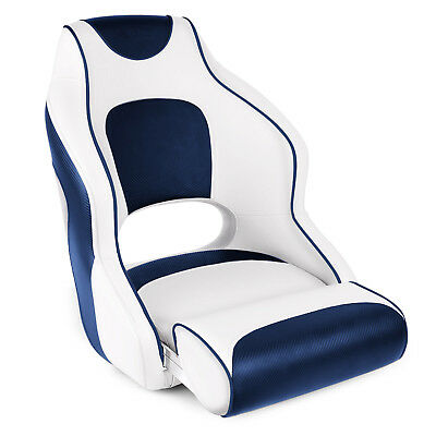 Leader Accessories Two Tone Captain's Bucket Seat White/blue,blue Piping