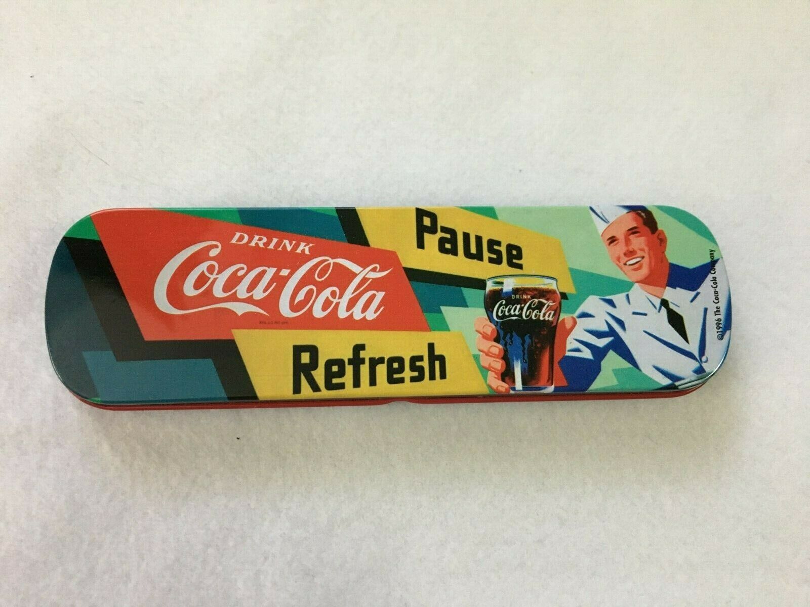 1996 Coca Cola Pause/refresh Metal Pencil Box/tin, Collectible, Free Shipping!