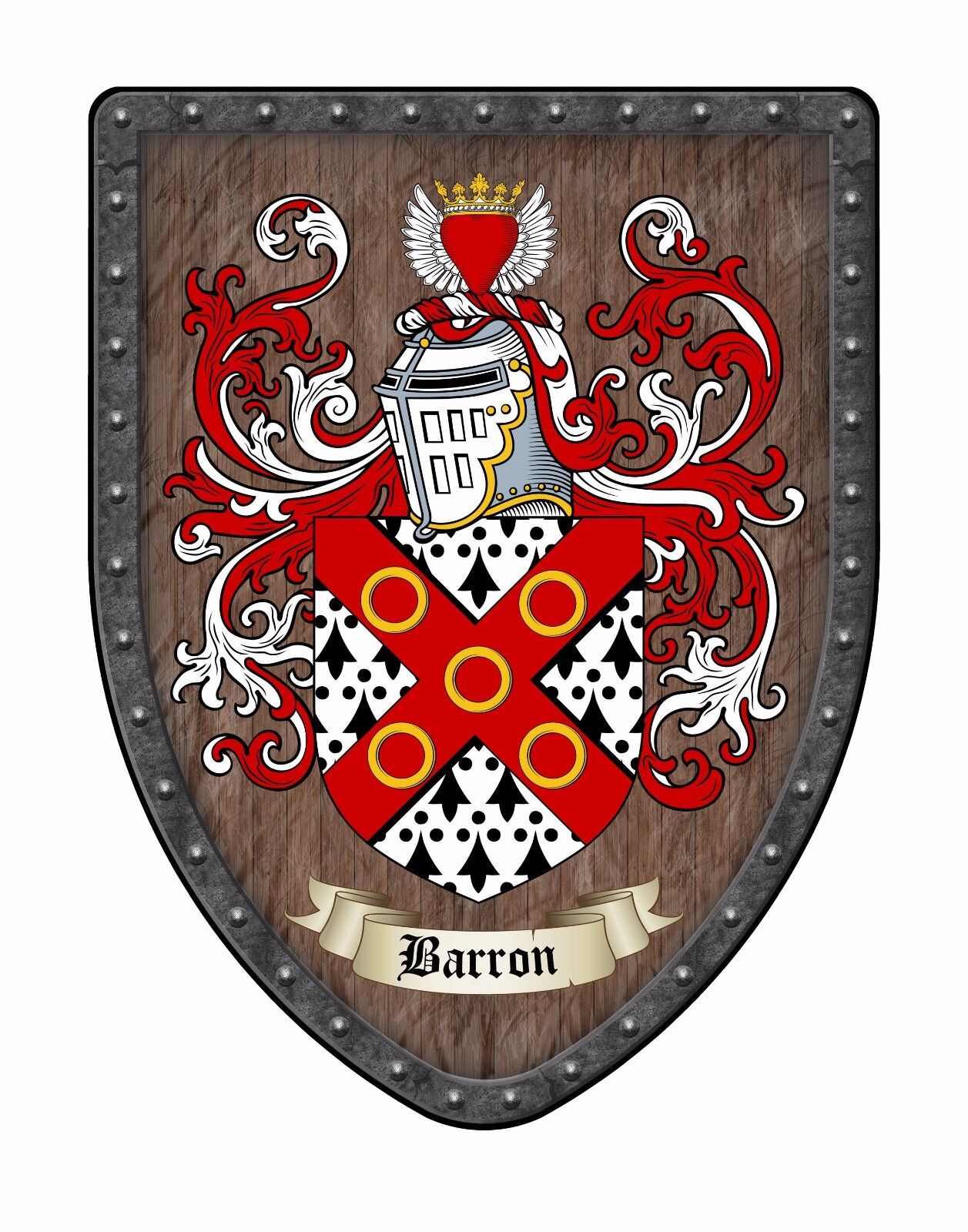 Custom Family Coat Of Arms Crest - Large Family Display Shield Sh503pdghg-custom