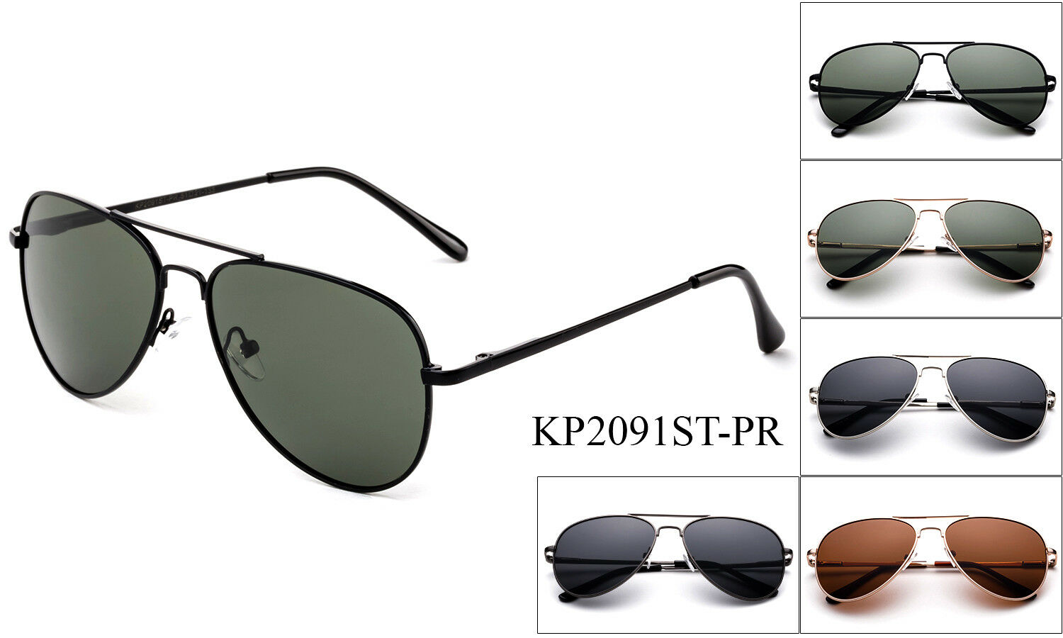 Polarized Kids Aviator Sunglasses Stainless Steel Frame Boys Girls Spring Hinge