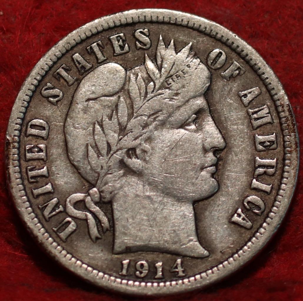 1914 Philadelphia Mint Silver Barber Dime