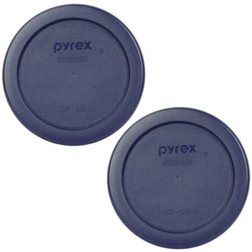 Pyrex 7202-pc 1 Cup Blue Plastic Replacement Lid Cover 2pk For Glass Bowl