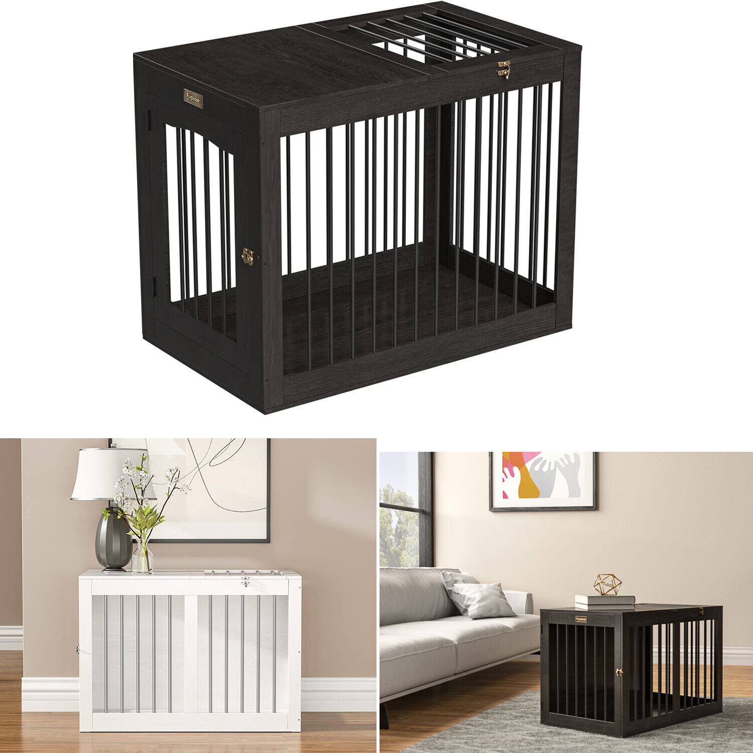Dog Crate Kennel Cage Night Stand End Table Pet Furniture For Small Large Dogs