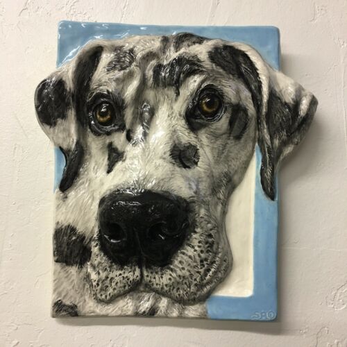 Great Dane Dog Ceramic Tile Handmade 3d Pet Portrait In Stock Alexander Art