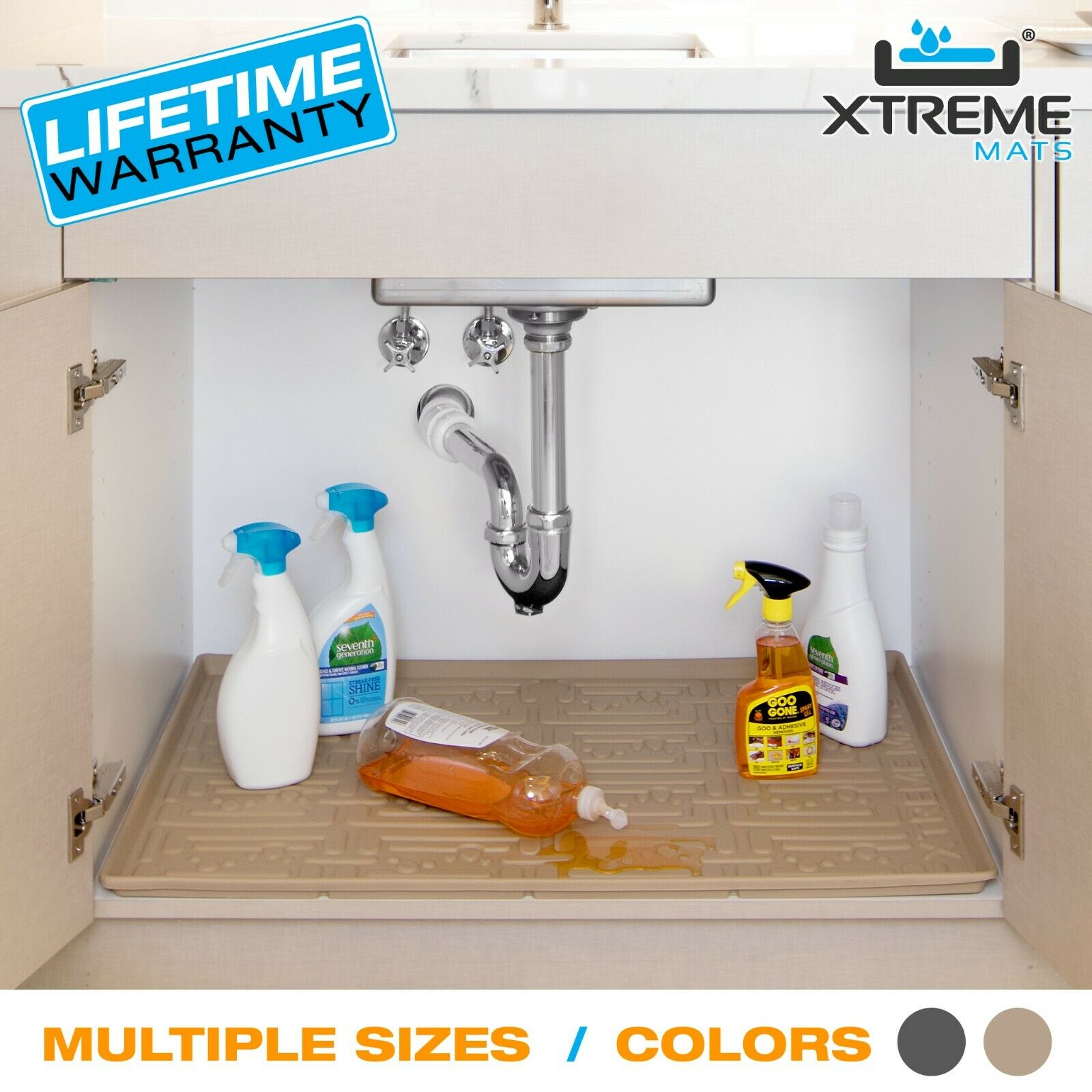 Xtreme Mats Under Sink *bathroom* Cabinet Mat Drip Liner - Various Sizes/colors