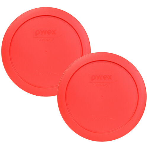 Pyrex 7201-pc 6" Red Round Plastic Cover Lid 2 Pack New For 4 Cup Glass Bowl