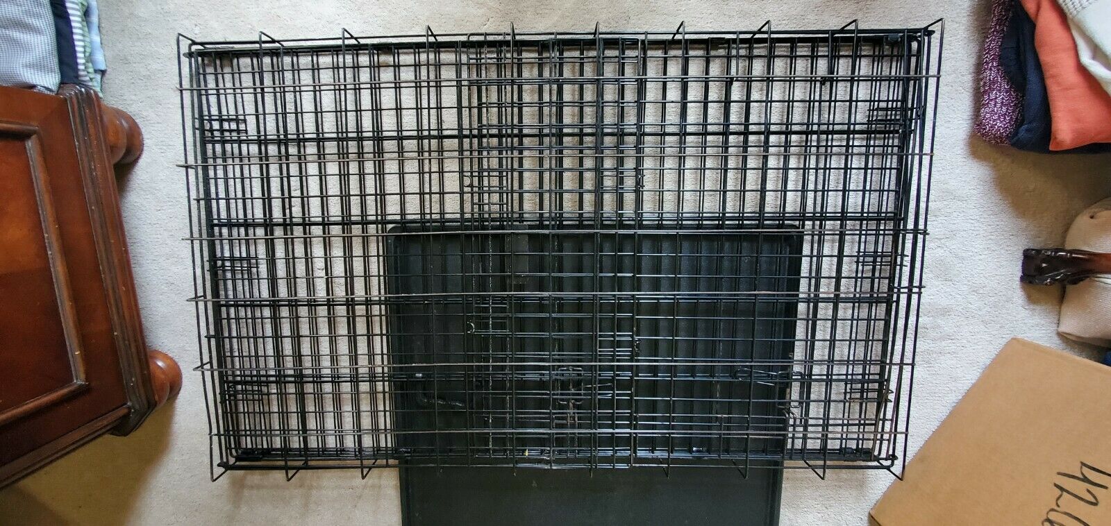 Precision 48" Dog Crate Kennel Folding Metal Pet Cage Door Indoor Outdoor Black