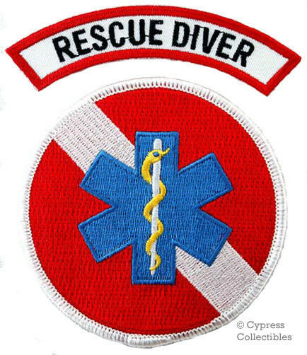Lot Of 2 Rescue Diver Patch - Scuba Emt/ems/paramedic Embroidered Iron-on Dive