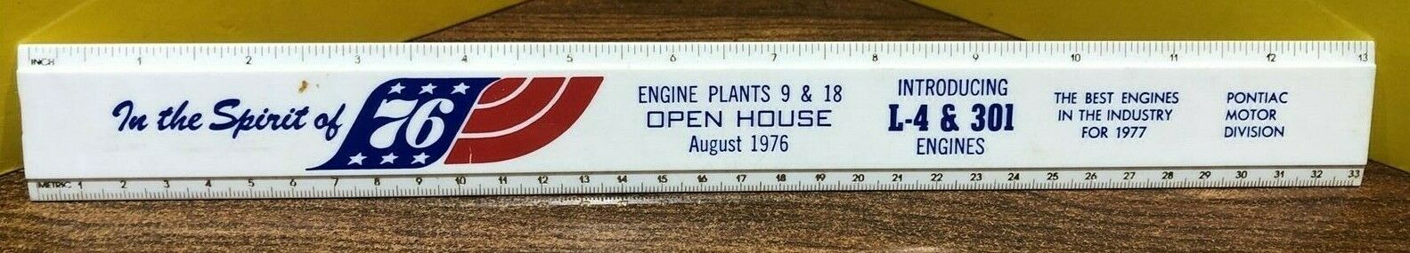 Vintage 1976 Pontiac Motor Division Advertising Ruler