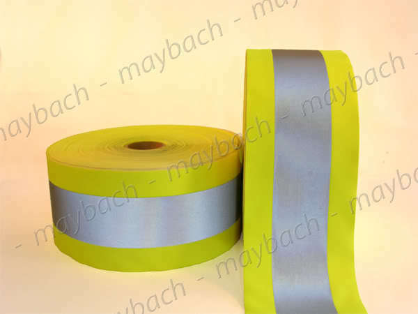Reflective Material Fabric Tape Sew-on 4.5 Inch Lime