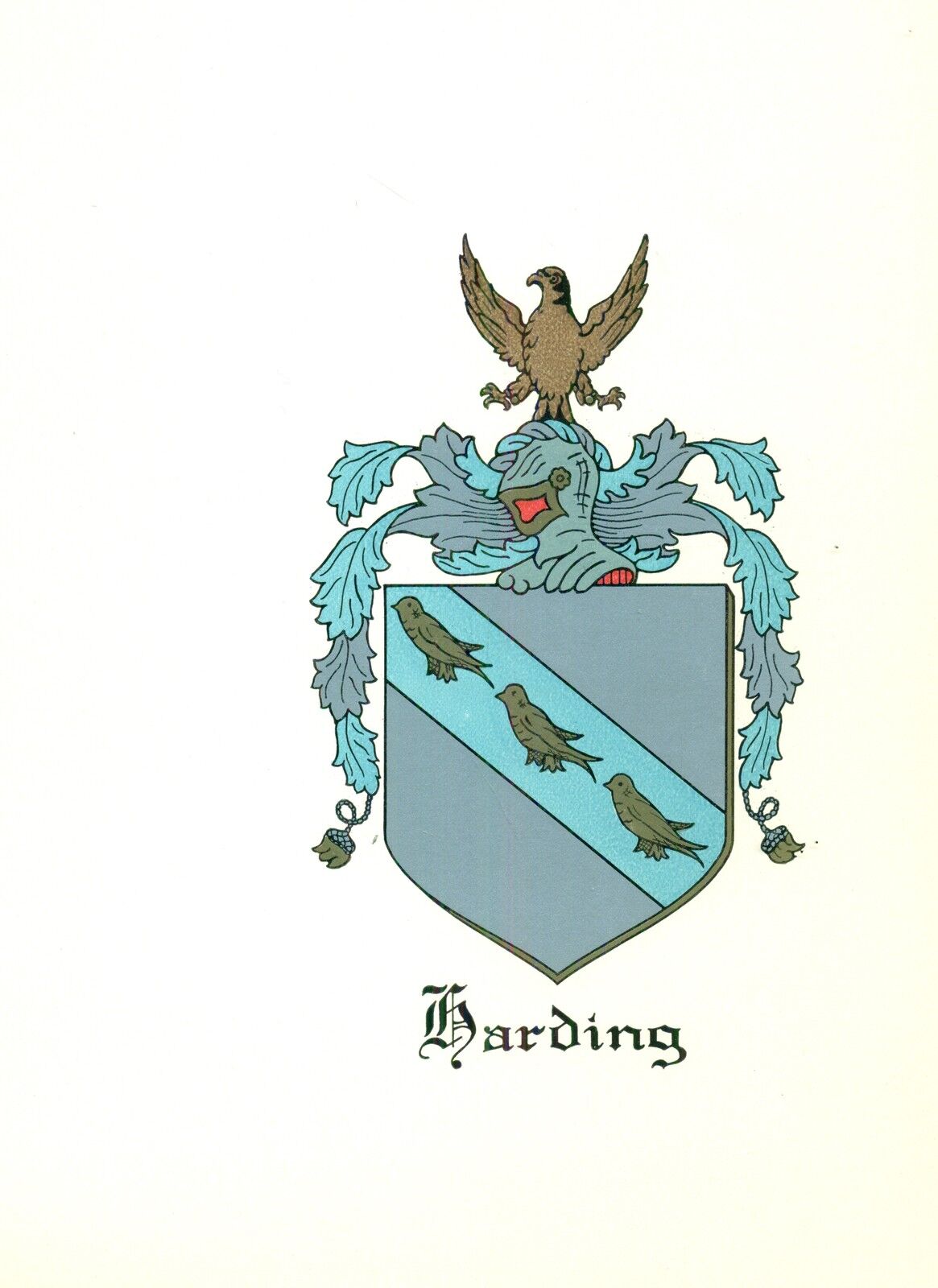*great Coat Of Arms Harding Family Crest Genealogy, Would Look Great Framed!