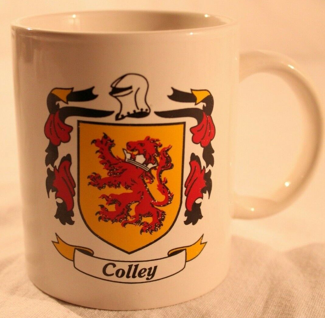 Colley Coat Of Arms Family Crest Coffee Mug Cup Ireland Gaelic Knight