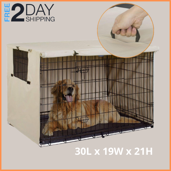 Small Durable Dog Crate Cover With Divider Double Door Cover Pet Kennel Cage 30"