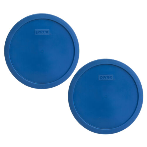 Pyrex 7401-pc 3 Cup Lake Blue Round Plastic Replacement Lid 2pk For Glass Bowl