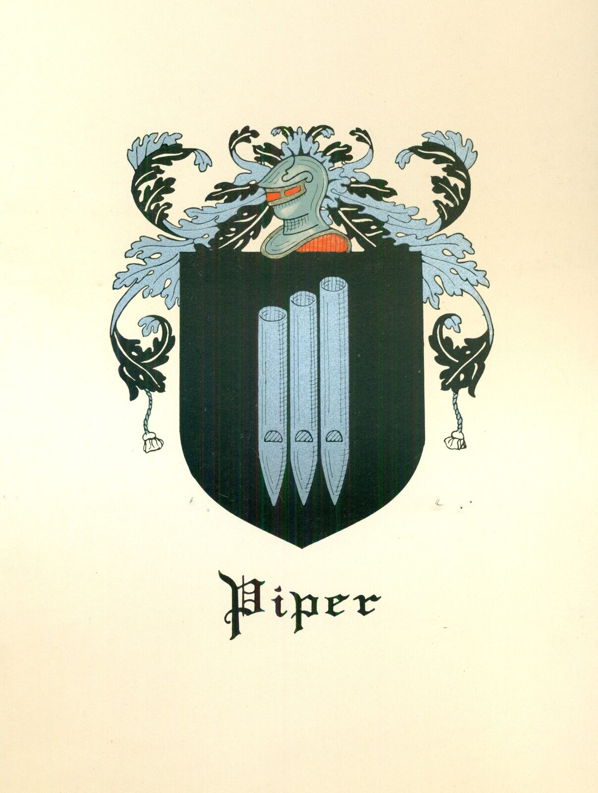 *great Coat Of Arms Piper Family Crest Genealogy, Would Look Great Framed!